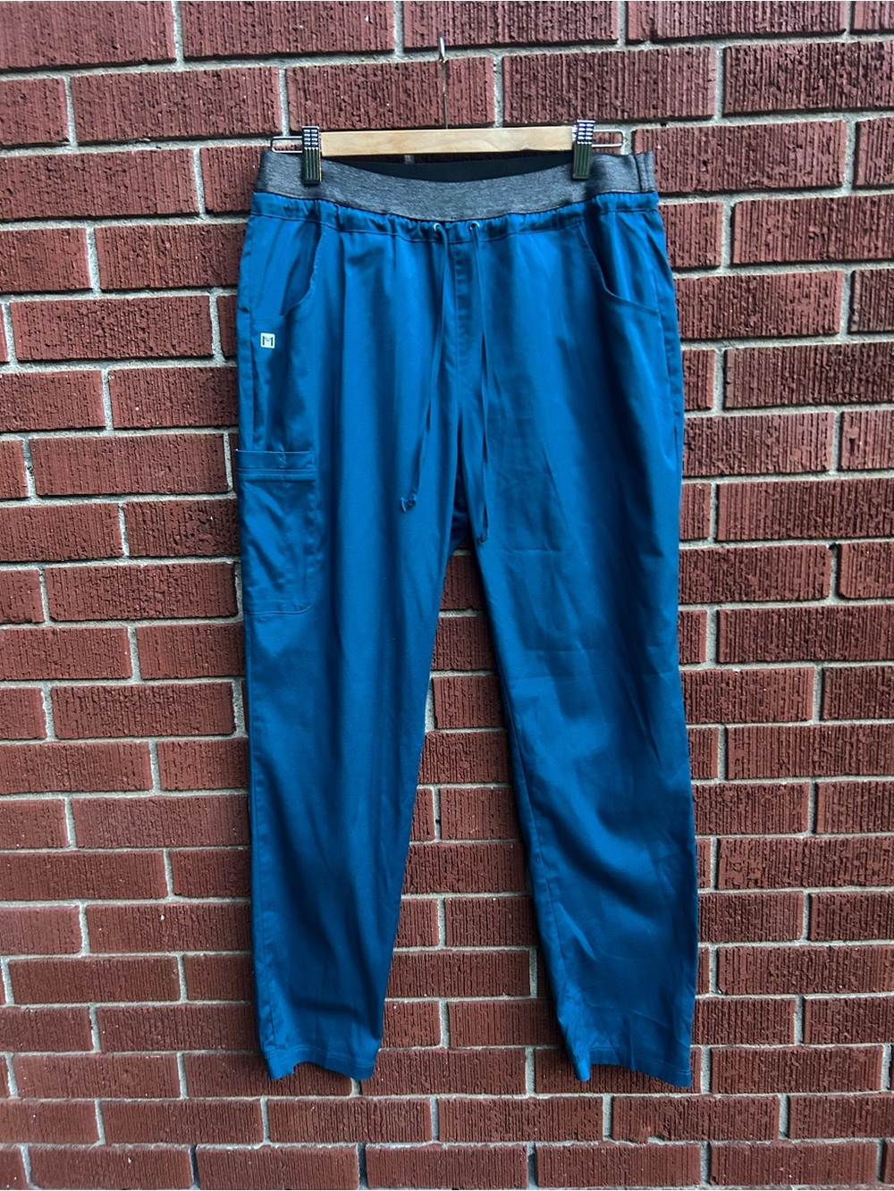 Maevn Scrub Pants Unisex Medium Teal Blue Jogger Elastic Waist Healthcare